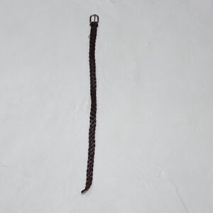 Kid's Braided Brown Leather Belt L/XL